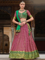 Beautiful Purple Zari Weaving Silk Lehenga Choli With Dupatta - Ethnic Plus In