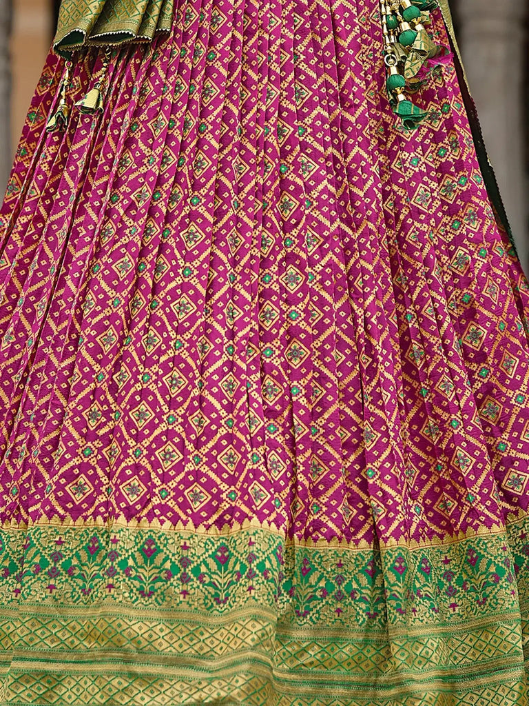 Beautiful Purple Zari Weaving Silk Lehenga Choli With Dupatta - Ethnic Plus In