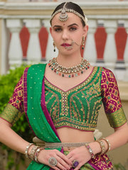Beautiful Purple Zari Weaving Silk Lehenga Choli With Dupatta - Ethnic Plus In