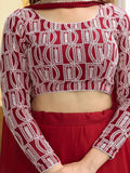 Beautiful Red Sequins Georgette Function Wear Lehenga Choli - Ethnic Plus In