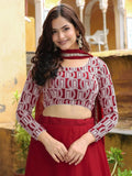 Beautiful Red Sequins Georgette Function Wear Lehenga Choli - Ethnic Plus In