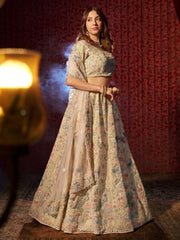 Beautiful White Thread Work Georgette Wedding Wear Lehenga Choli - Ethnic Plus In