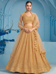 Bewitching Beige Thread Embroidered Georgette Monochrome Lehenga Choli - Ethnic Plus In