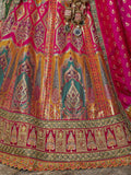 Bewitching Multi Color Embroidered Silk Wedding Lehenga Choli - Ethnic Plus In
