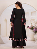 Gorgeous Black Rayon Thread Embroidered Traditional Co-ord Set
