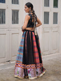 Artistic Black Bandhani Printed Navratri Wear Crop Top Lehenga
