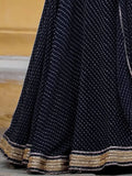 Captivating Black Laheriya Print Georgette Wedding Lehenga Choli