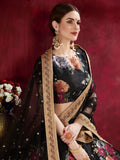 Black Floral Printed Banglori Silk Bridal Lehenga Choli With Dupatta