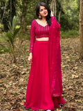 Sensational Royal Pink Sequence Embroidered Georgette Lehenga Choli