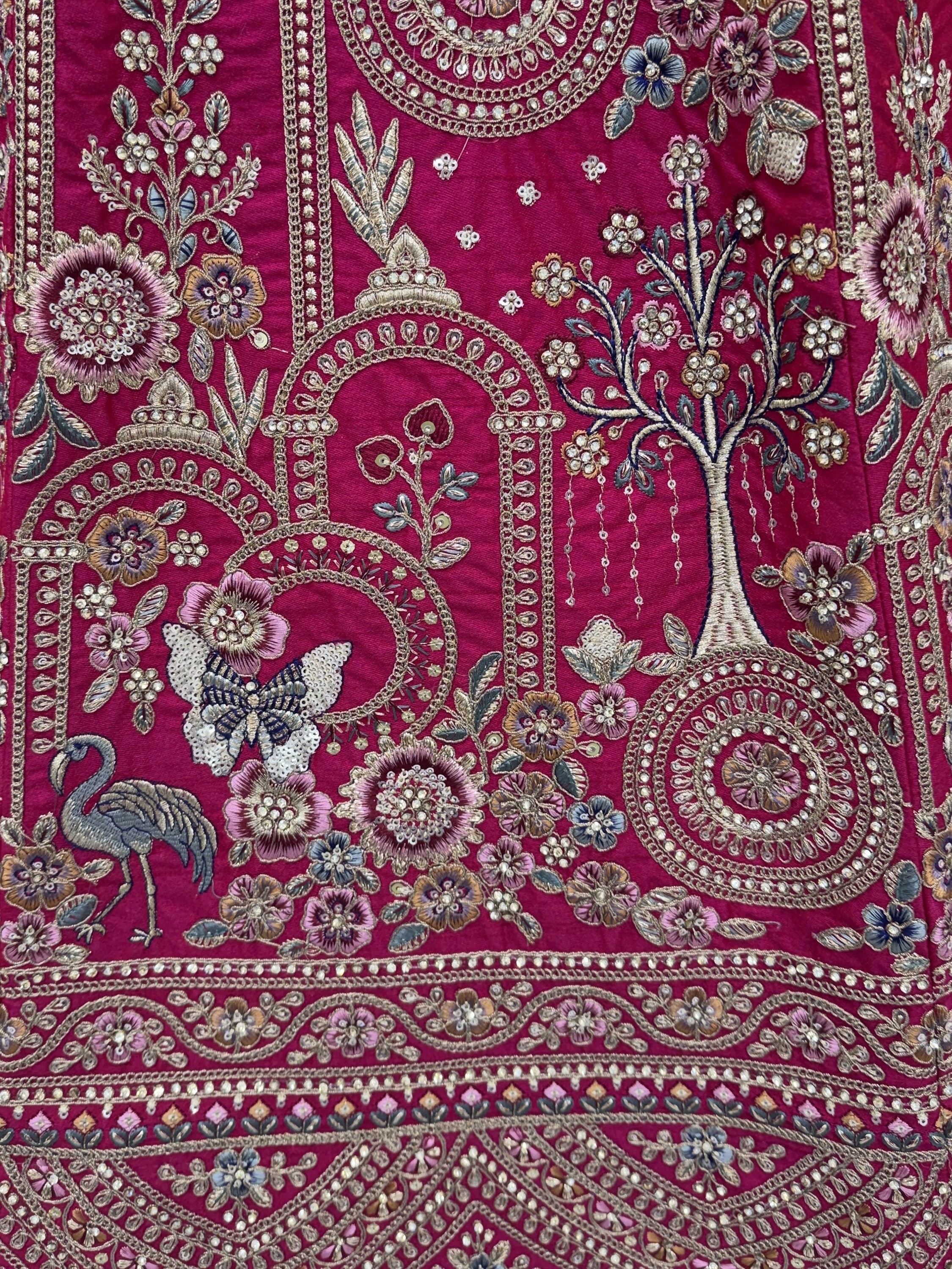 Classic Pink Embroidered Silk Bridal Lehenga Choli With Double Dupatta