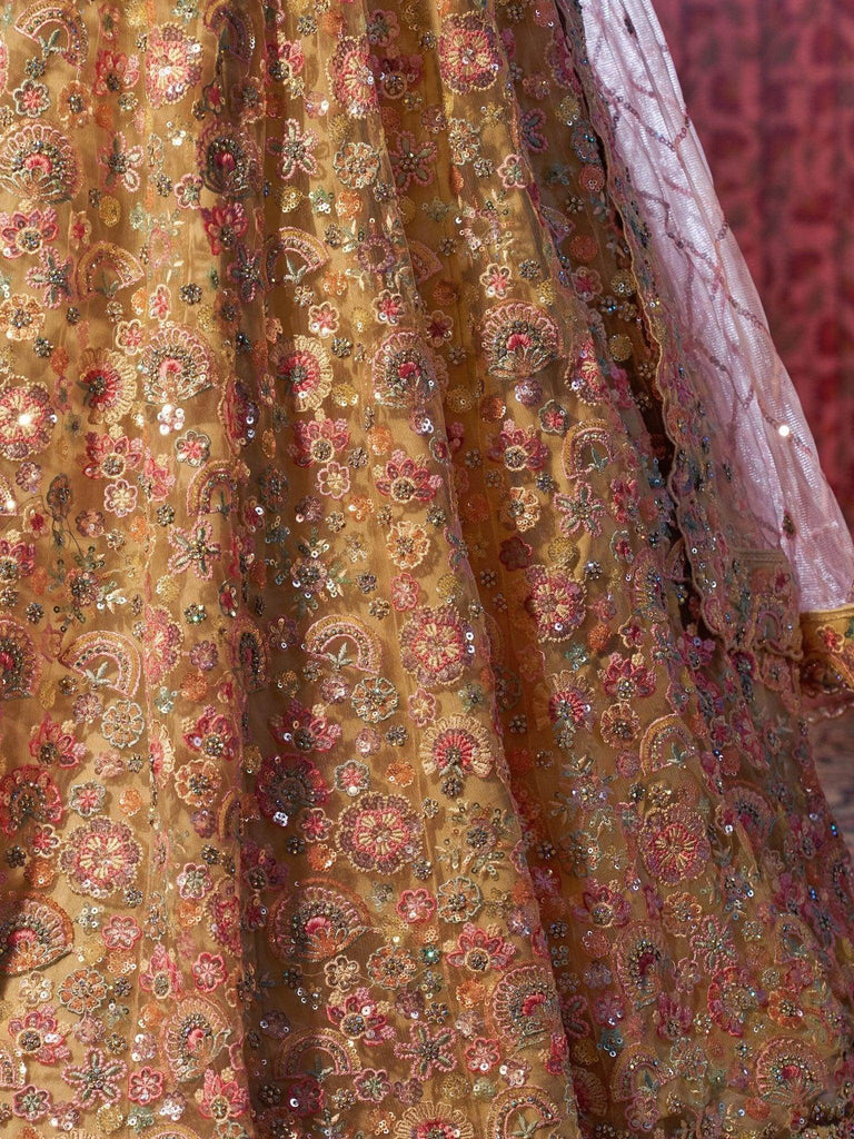 Captivating Beige Sequins Net Engagement Wear Lehenga Choli - Ethnic Plus In