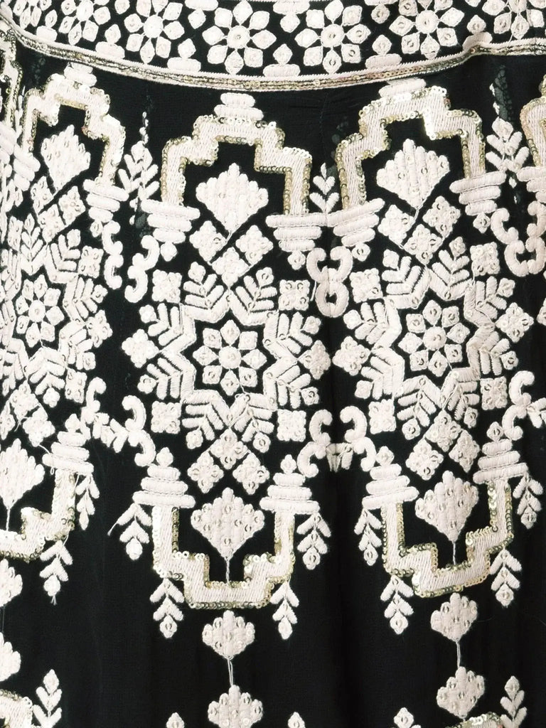 Captivating Black Thread Work Georgette Reception Wear Lehenga Choli - Ethnic Plus In