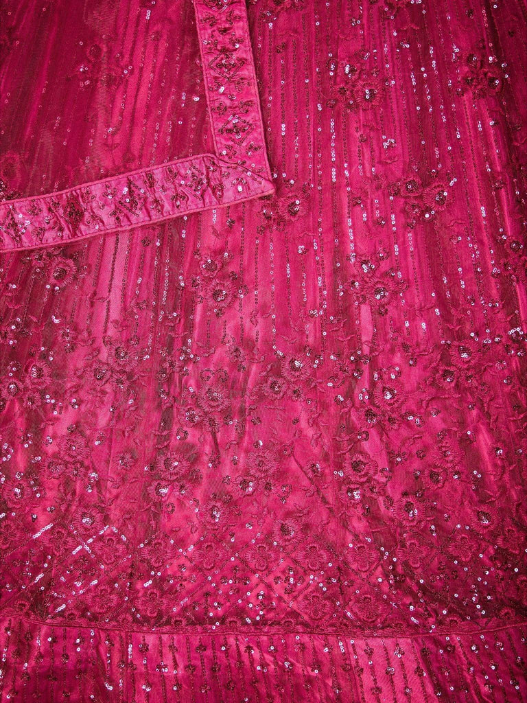 Captivating Pink Sequins Net Engagement Wear Lehenga Choli - Ethnic Plus In