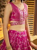 Captivating Rani Pink Thread Embroidery Wedding Wear Lehenga Choli - Ethnic Plus In