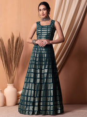Captivating Teal Blue Sequins Georgette Party Wear Lehenga Choli - Ethnic Plus In