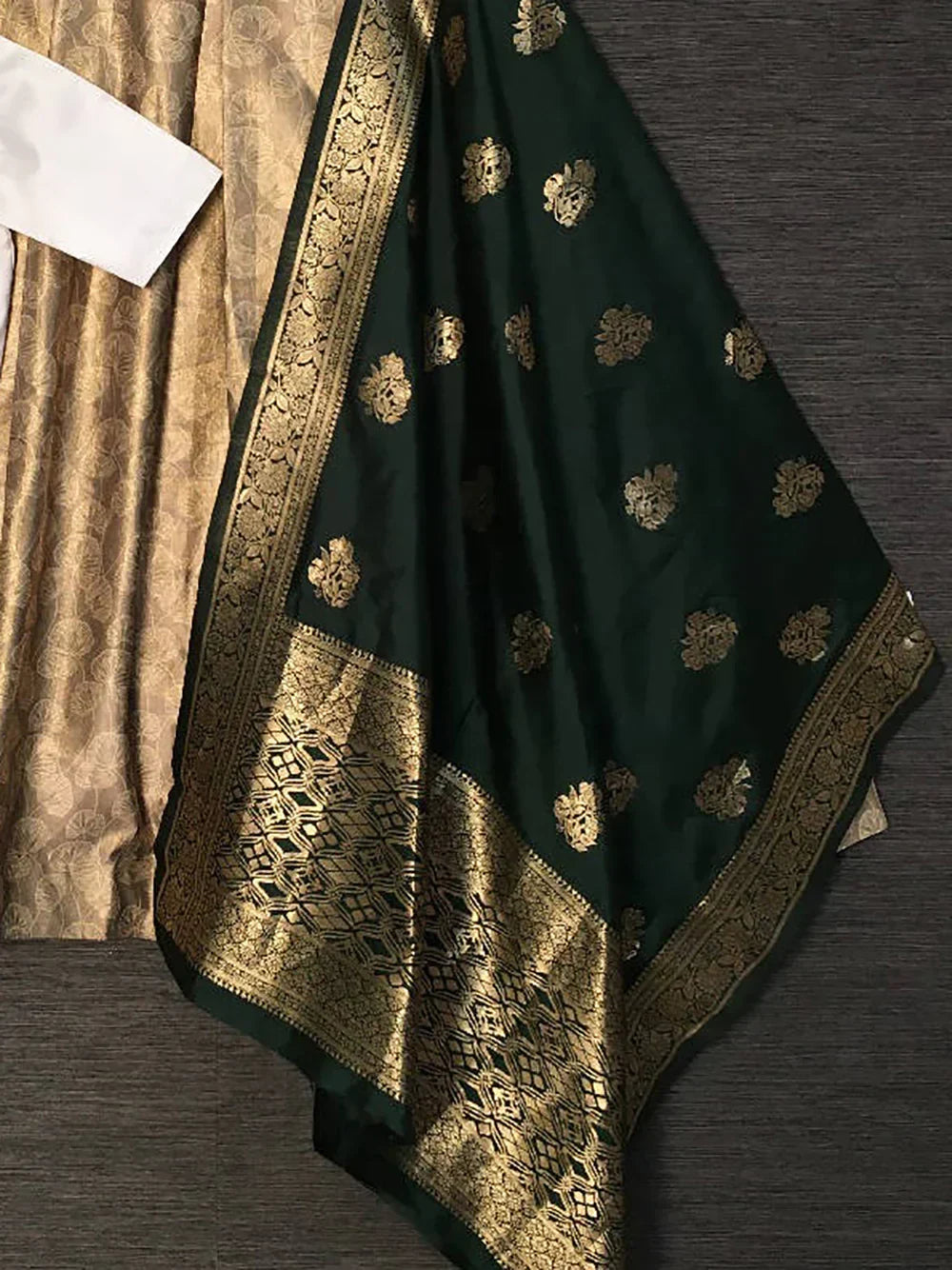 Charming Golden Printed Satin Festival Wear Lehenga Choli With Dupatta - Ethnic Plus In