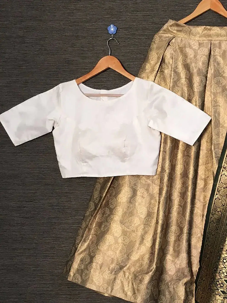 Charming Golden Printed Satin Festival Wear Lehenga Choli With Dupatta - Ethnic Plus In