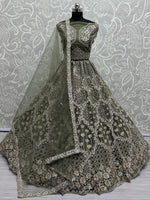 Charming Green Dori Work Net Bridesmaid Lehenga Choli With Dupatta
