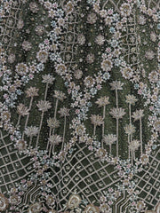 Charming Green Dori Work Net Bridesmaid Lehenga Choli With Dupatta - Ethnic Plus In