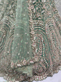 Charming Green Net Sequins Bridesmaids Lehenga Choli - Ethnic Plus In