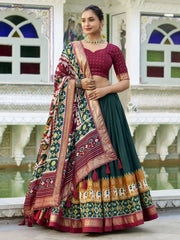 Charming Green Patola Printed Silk Festival Wear Lehenga Choli - Ethnic Plus In