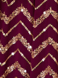 Charming Maroon Zari Embroidered Georgette Wedding Lehenga Choli - Ethnic Plus In
