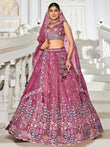 Charming Mauve Thread Embroidered Bridesmaids Lehenga Choli - Ethnic Plus In