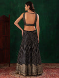 Charming Navy Blue Sequins Georgette Party Wear Lehenga Choli - Ethnic Plus In