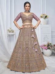 Charming Purple Sequins Net Bridesmaid Lehenga Choli With Duppatta - Ethnic Plus In