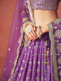 Charming Purple Sequins Work Wedding Wear Lehenga Choli - Ethnic Plus In