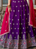 Charming Purple Thread Embroidered Silk Designer Lehenga Choli - Ethnic Plus In