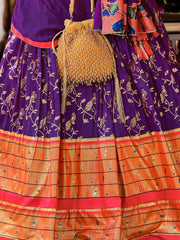 Charming Purple Zari Weaving Silk Traditional Lehenga Choli With Dupatta - Ethnic Plus In