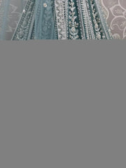 Charming Sky - Blue Pearl Work Net Bridesmaid Lehenga Choli With Dupatta - Ethnic Plus In