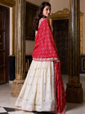 Classic Off - White Silk Wedding Lehenga Choli With Bandhej Print Dupatta - Ethnic Plus In