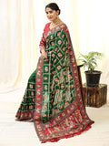Charming Green Embroidery Silk Wedding Wear Saree With Blouse