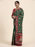 Charming Green Embroidery Silk Wedding Wear Saree With Blouse