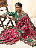 Bewitching Pink Embroidery Silk Wedding Wear Saree With Blouse
