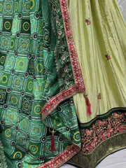 Cute Pista Green Sequins Silk Function Wear Lehenga Choli With Dupatta - Ethnic Plus In