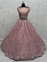 Dazzling Mauve Sequins Work Silk Event Wear Lehenga Choli With Dupatta - Ethnic Plus In
