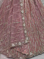 Dazzling Mauve Sequins Work Silk Event Wear Lehenga Choli With Dupatta - Ethnic Plus In