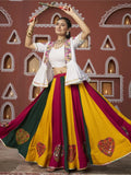 Desirable Multi Color Embroidered Navratri Lehenga Choli With Jacket - Ethnic Plus In