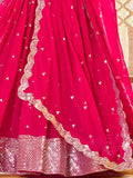 Desirable Pink Sequins Work Georgette Wedding Wear Lehenga Choli - Ethnic Plus In