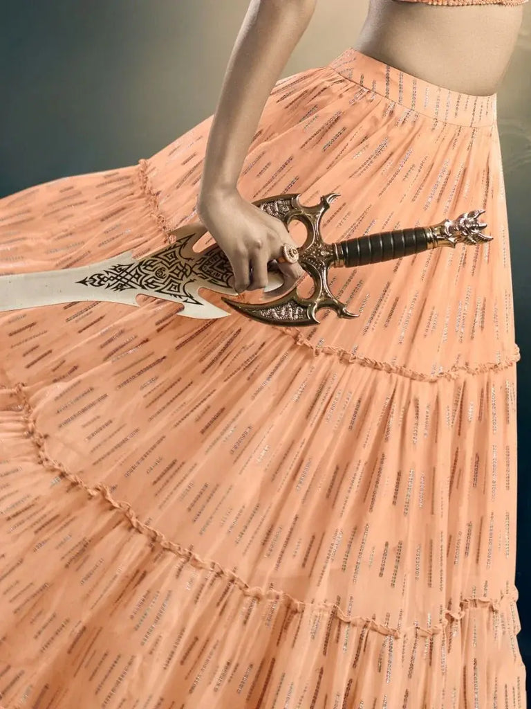 Sparkling Orange Sequin Work Art Silk Special Occasion Lehenga Choli