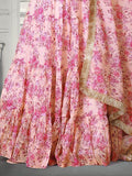 Mesmerizing Pink Floral Printed Organza Festival Wear Lehenga Choli