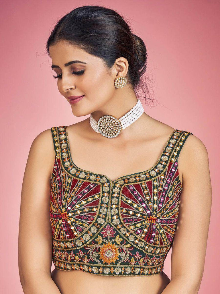 Enchanting Green Sequin Work Georgette Party Wear Lehenga Choli