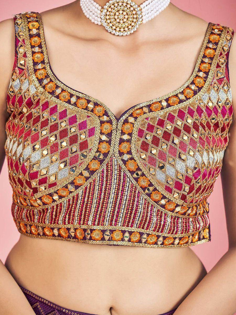 Marvelous Purple Sequin Work Georgette Festive Wear Lehenga Choli