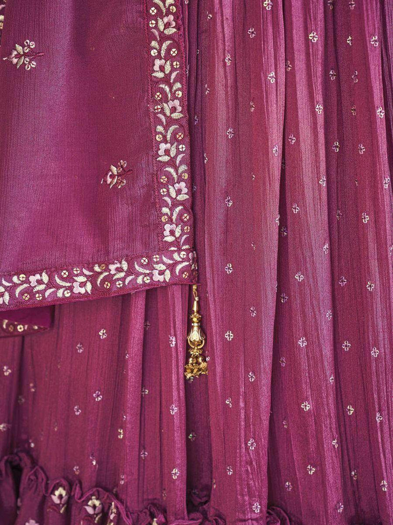 Charming Pink Sequin Work Georgette Event Wear Lehenga Choli