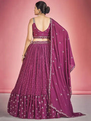 Charming Pink Sequin Work Georgette Event Wear Lehenga Choli