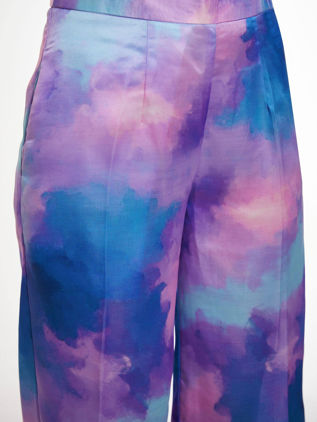 Purple blue tie dye palazzo pants, ethnic wear, designer print trousers for women