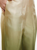 Outstanding Ombre Green Satin Designer Asymmetrical Kurta Set